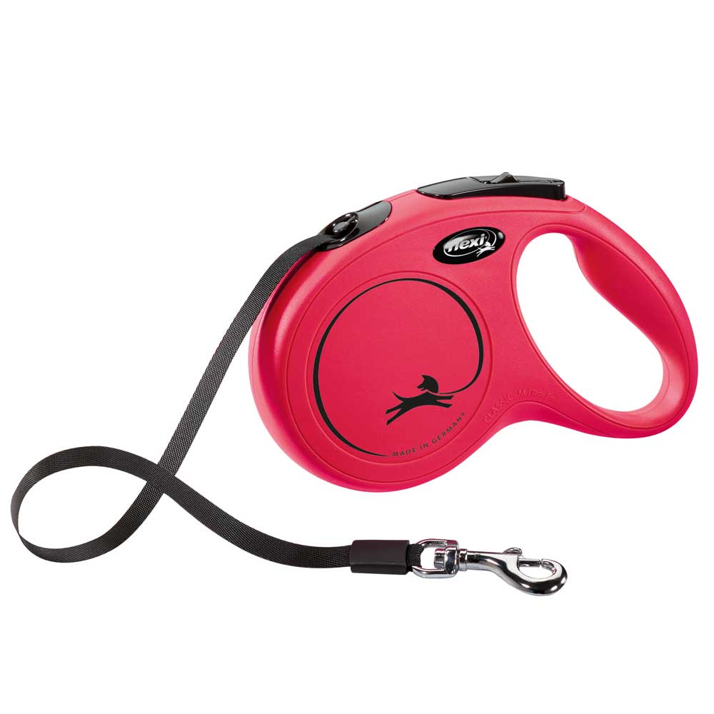 Bild 1 von FLEXI Rollleine New CLASSIC Gurt - 5m, bis 25kg  / (Variante) Rot