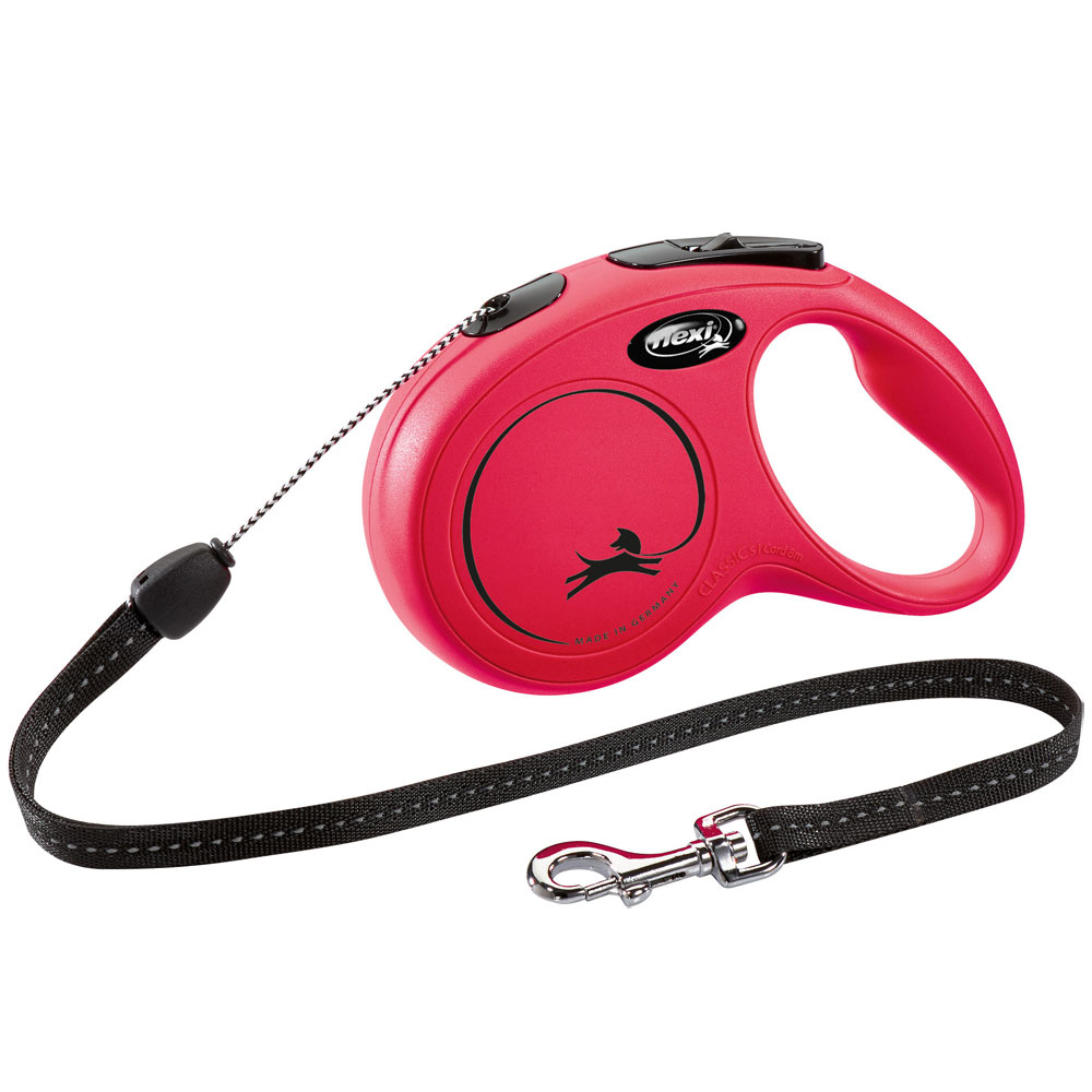 Bild 1 von FLEXI Rollleine New CLASSIC Seil - 8m, bis 12kg  / (Variante) Rot