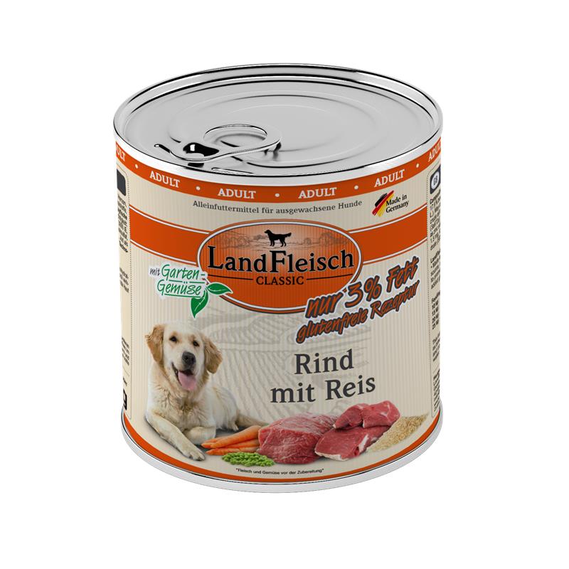 Bild 1 von Landfleisch Dog Classic Rind mit Reis & Gartengemüse extra mager  / (Variante) 800g