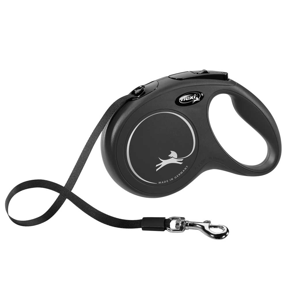 Bild 1 von FLEXI Rollleine New CLASSIC Gurt - 5m, bis 25kg  / (Variante) Schwarz