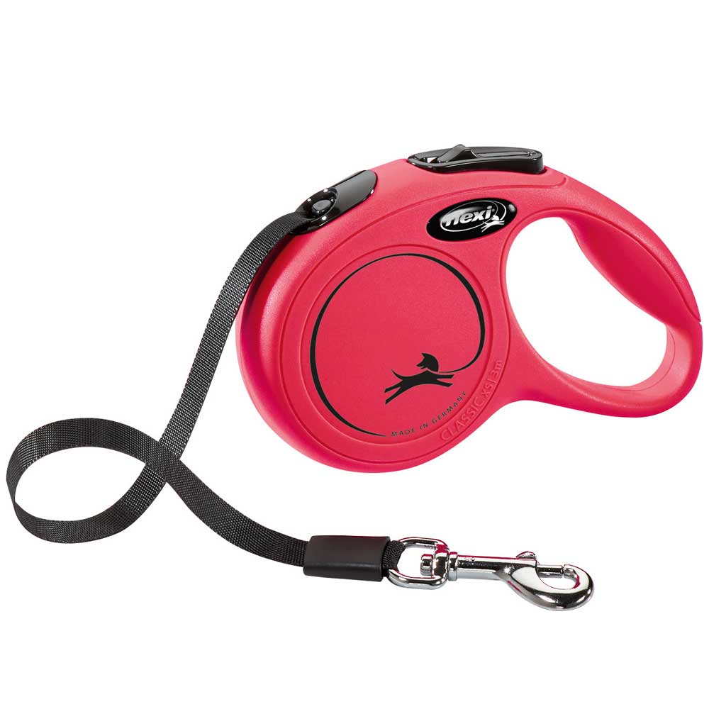 Bild 1 von FLEXI Rollleine New CLASSIC Gurt - 3m, bis 12kg  / (Variante) Rot