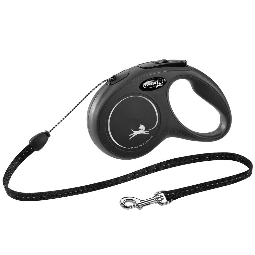 Bild 1 von FLEXI Rollleine New CLASSIC Seil - 5m, bis 12kg  / (Variante) Schwarz