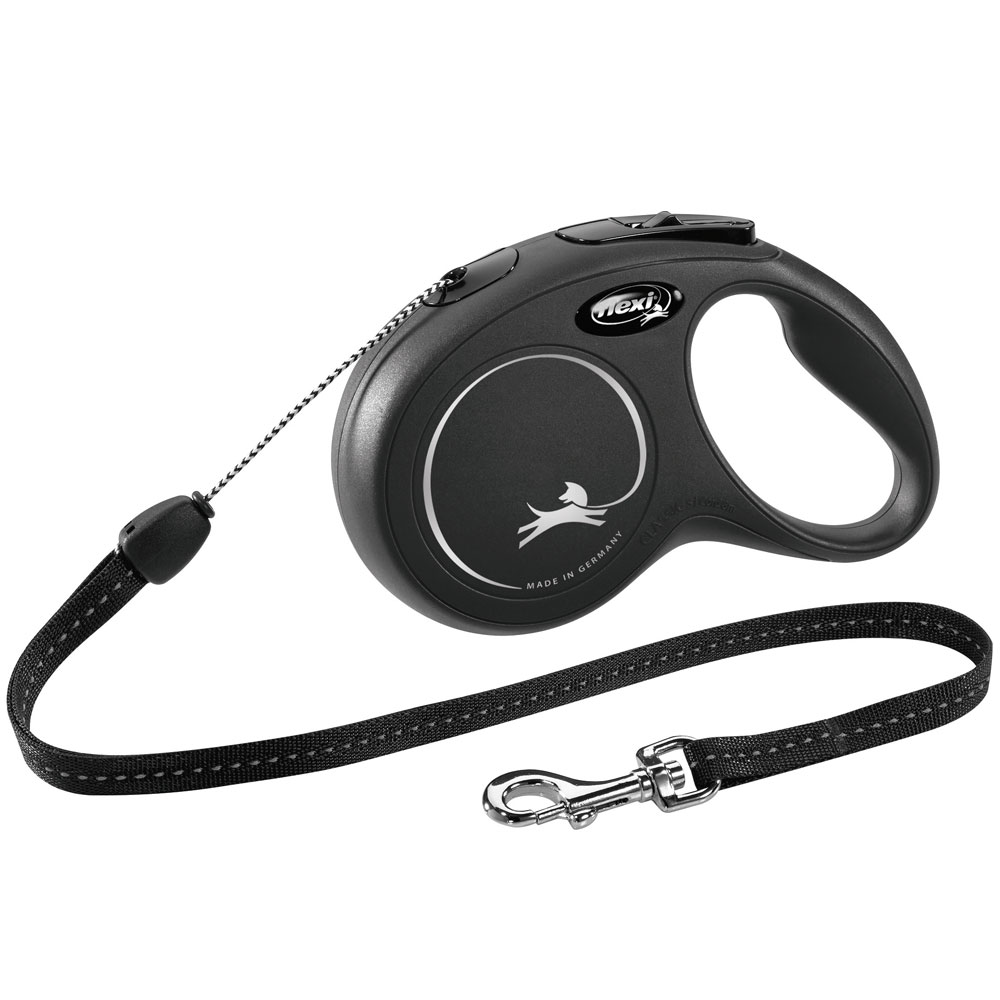 Bild 1 von FLEXI Rollleine New CLASSIC Seil - 8m, bis 12kg  / (Variante) Schwarz