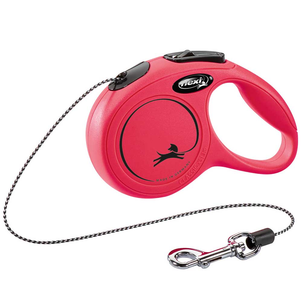 Bild 1 von FLEXI Rollleine New CLASSIC Seil - 3m, bis 8kg  / (Variante) Rot