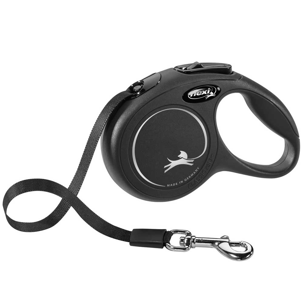 Bild 1 von FLEXI Rollleine New CLASSIC Gurt - 3m, bis 12kg  / (Variante) Schwarz