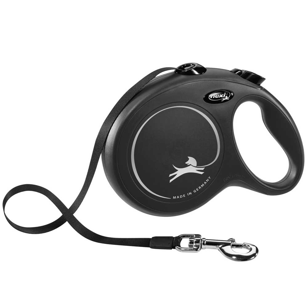 Bild 1 von FLEXI Rollleine New CLASSIC Gurt - 8m, bis 50kg  / (Variante) Schwarz